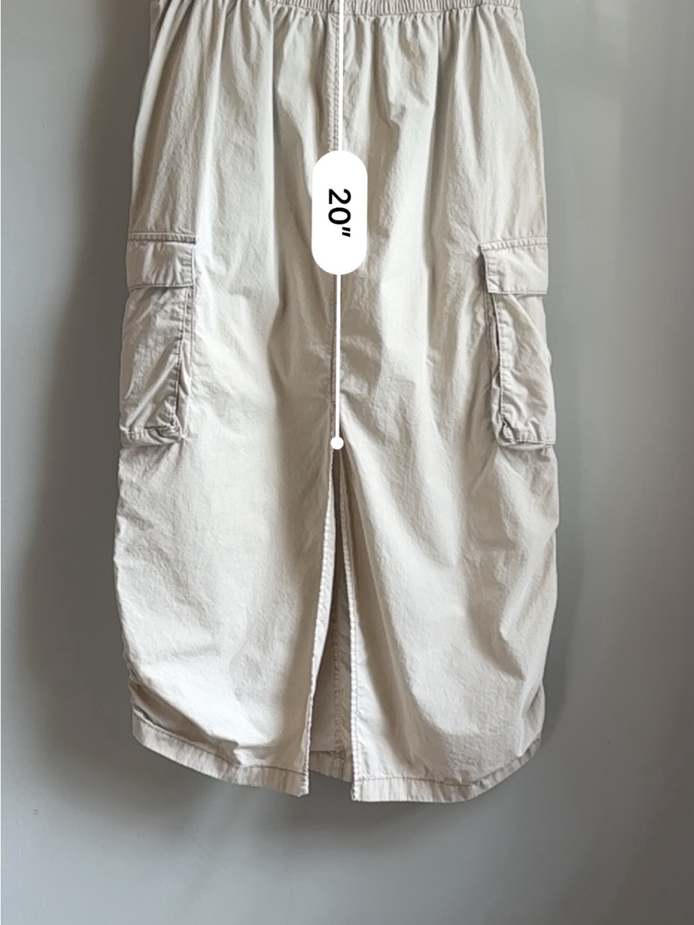 Garage 100% Cotton Light Tan Parachute Cargo Maxi Skirt Y2K Utility - Picture 13 of 14